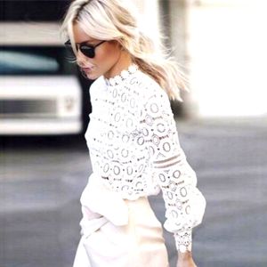 Womens casual lace blouse